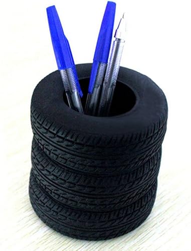 Soporte para lápiz con forma de neumático, soporte para lápices, organizador de escritorio,
