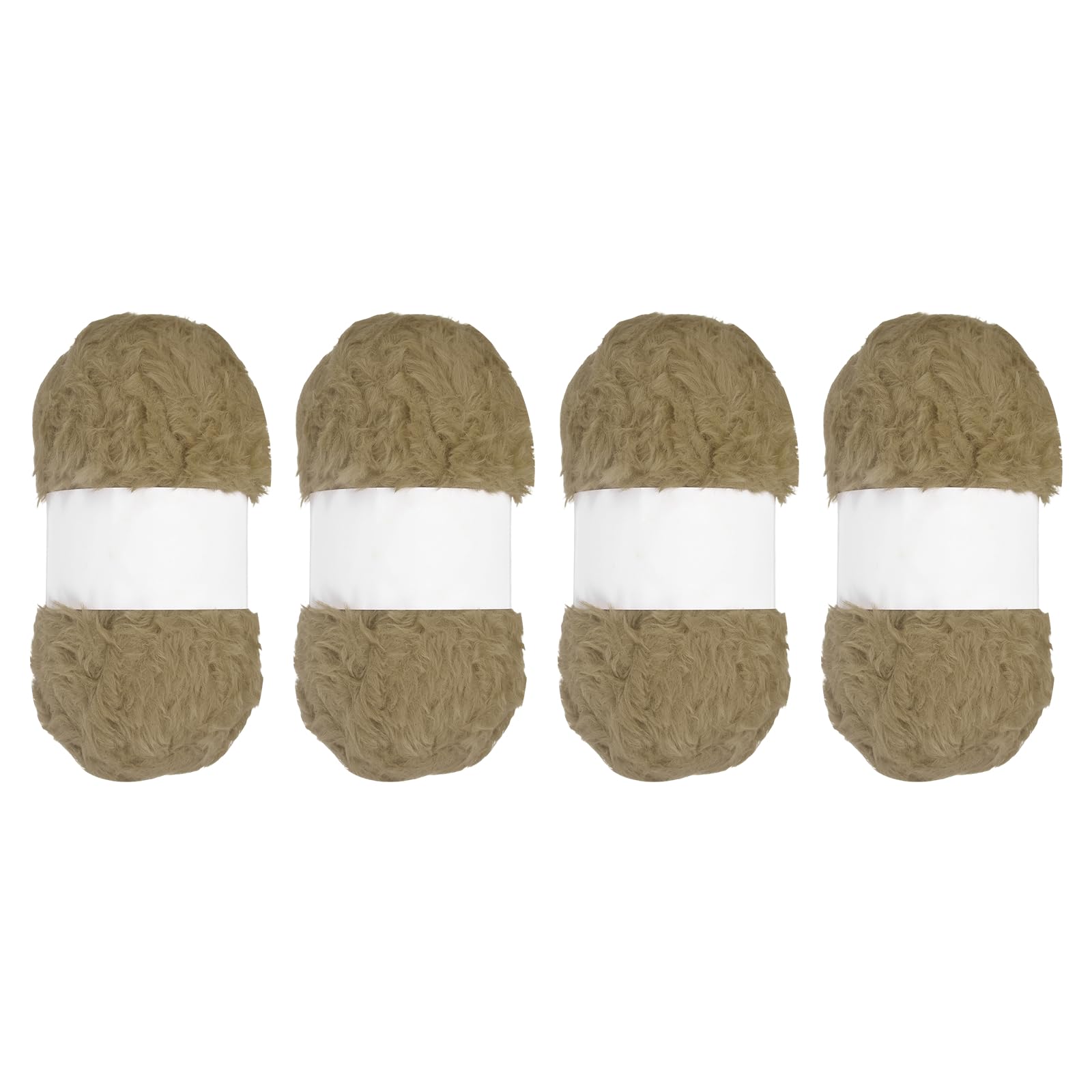 PATIKIL 4 Matasse Filato Spesso Peluche Poliestere 65 Iarde Morbido Camel | Spesso Soffice Peluche Filato Finto, Per Uncinetto Maglia Coperte Sciarpe Maglioni Cappello Scialli, Poliestere