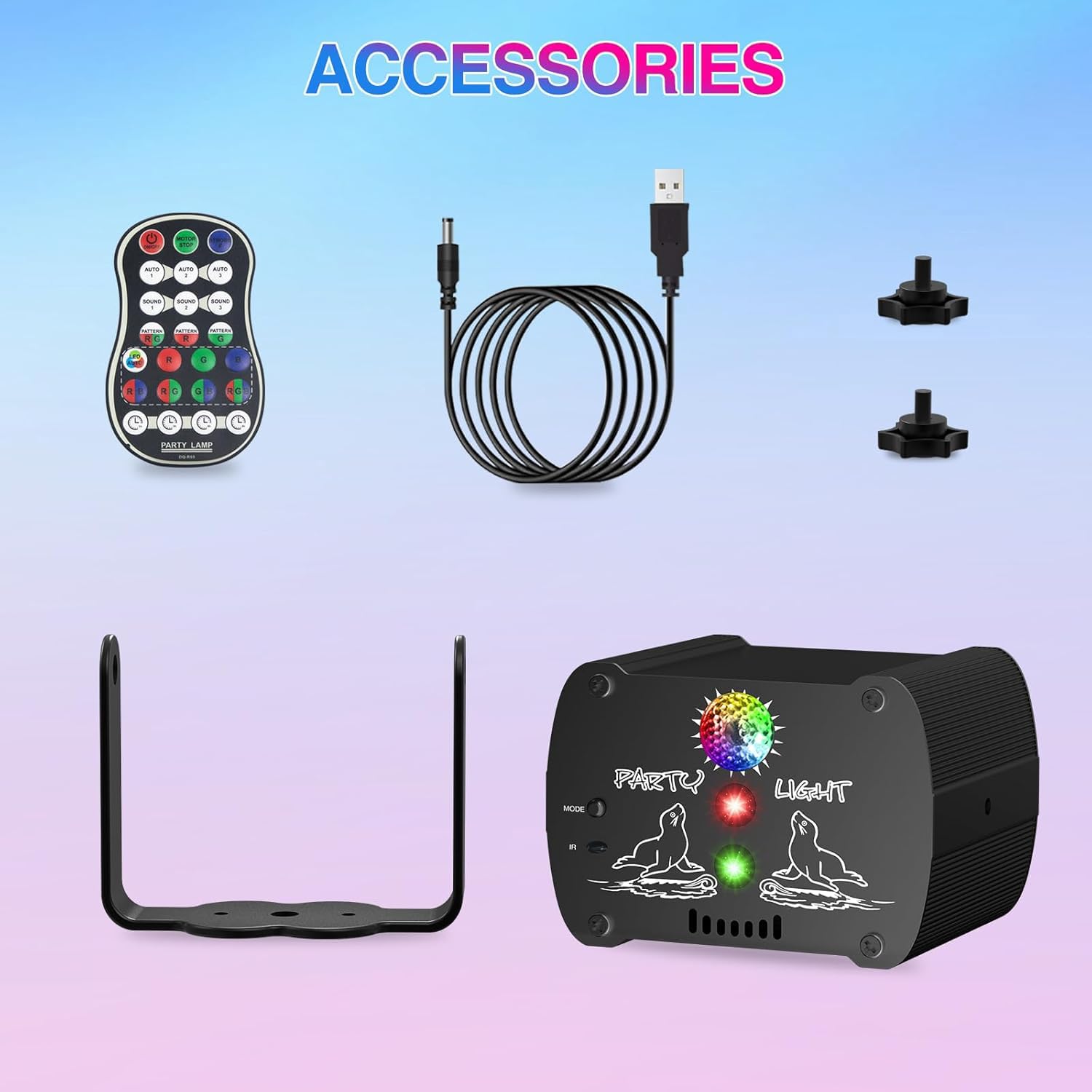 Lampe de Scène LED, Effets Disco Multicolores à Commande Sonore, Mini Projecteur à Facette pour Fête, Soirée, DJ, Disco-Bar, Club, Maison et Noël.