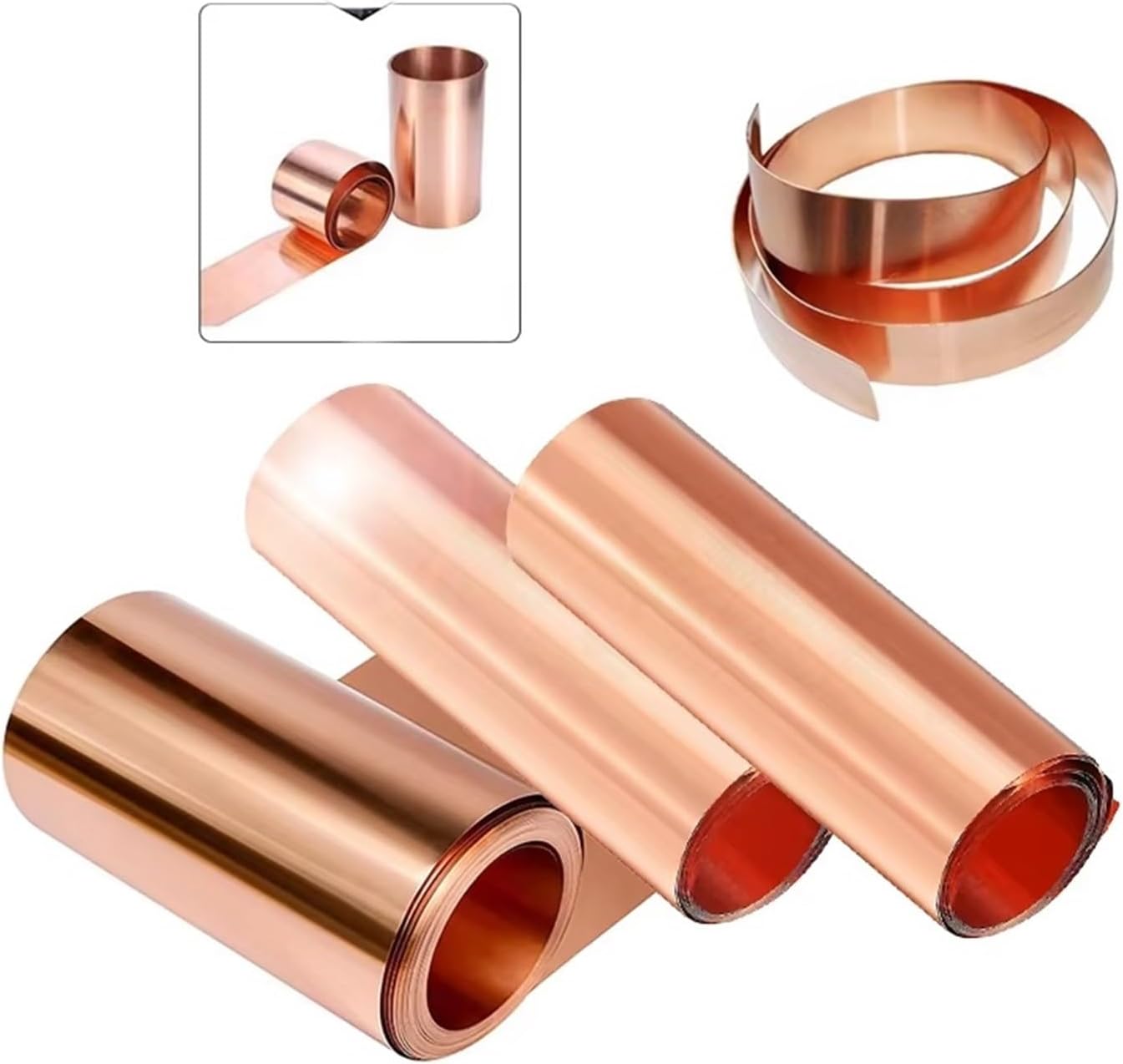 1 Meter Width 100-400mm Pure Copper Foil Strip Red Shielded Sheet Roll Thickness 0.01mm -0.4mm(0.25mmx200mmx1000mm)