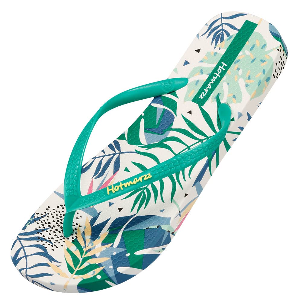 Hotmarzz Women's Flip Flops Bohemia Floral Print Sandals Beach Slippers