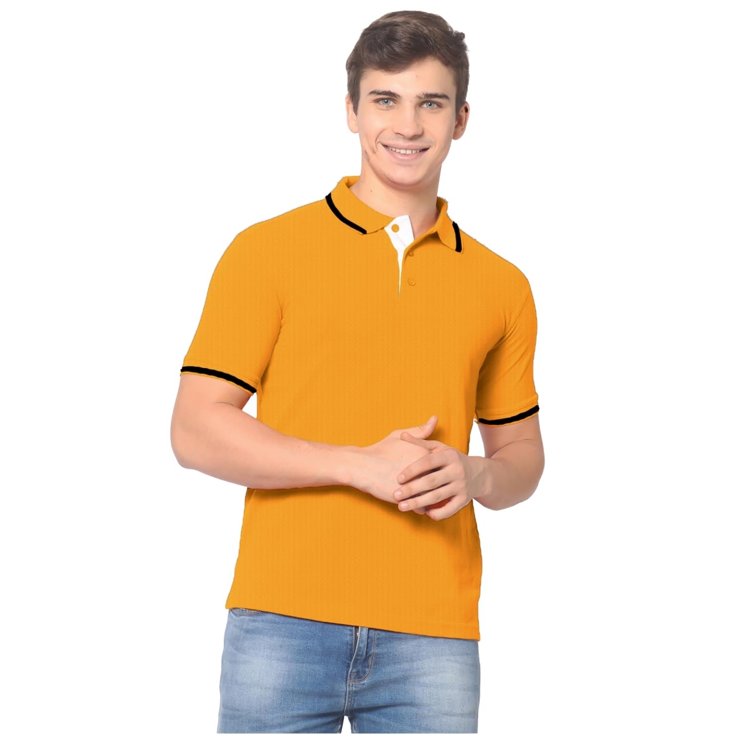 BLACKSMITH - Premium Polo Collar T-Shirt | Half Sleeve | Solid Polo Regular fit T-Shirt for Men with Color Tip-image-37