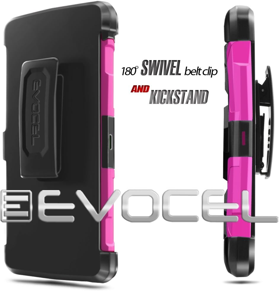 HTC One A9 Case, Evocel [Generation Series] Belt Clip Holster, Kickstand, HD Screen Protector, Dual Layer for HTC One A9, Pink (EVO-HTCA9-AB205)