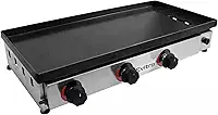 Chapa De Lanche A Gás Profissional Para Hamburguer Ideal Para Restaurantes - Com 3 queimadores, 4 Níveis De Calor E Controle De Temperatura Ajustável - Fabricada Em Inox Com Revestimento Antiaderente