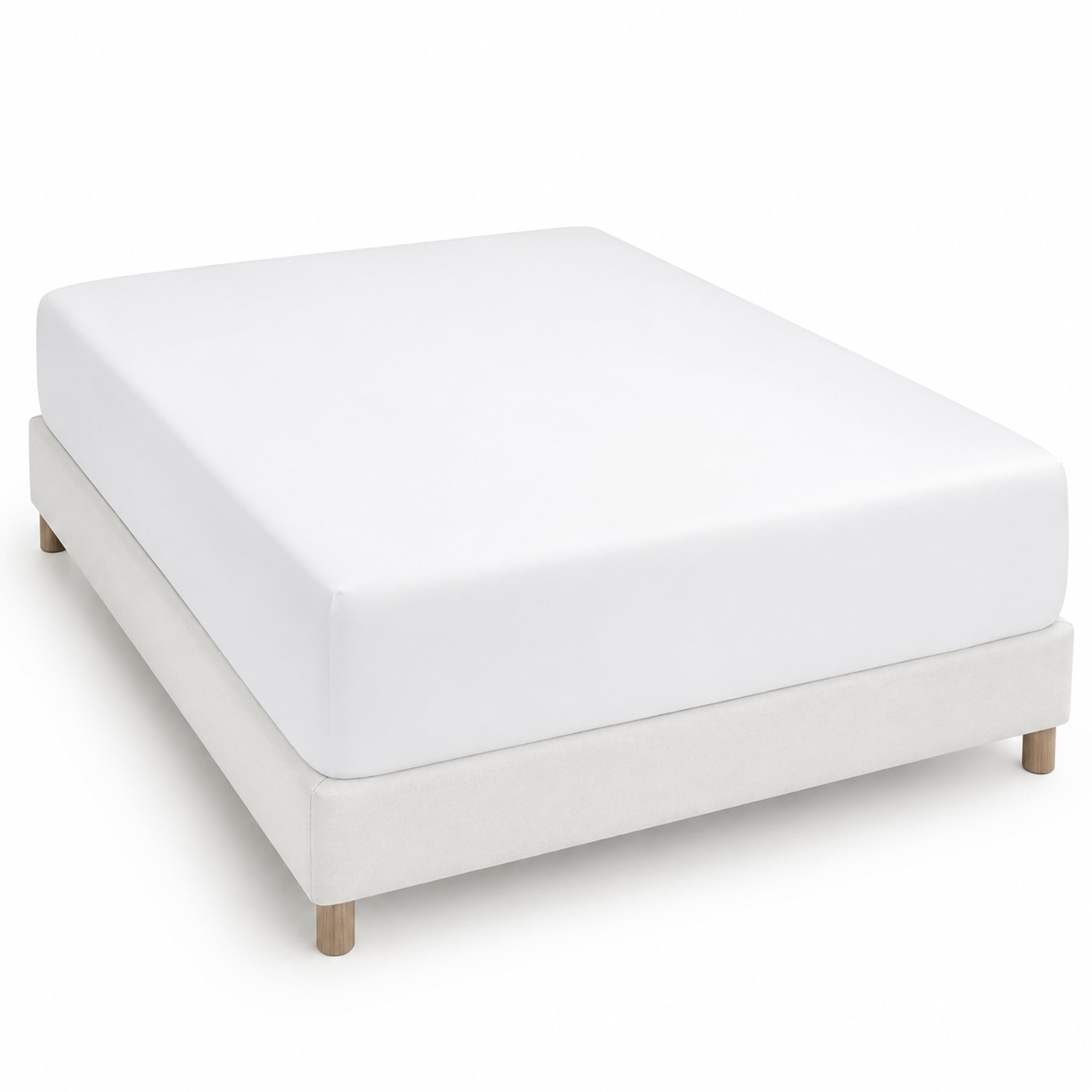 Degrees Home White - Collection - Fitted Sheet 135 X 190 X 33- Adjustable - Brushed Polyester Microfiber