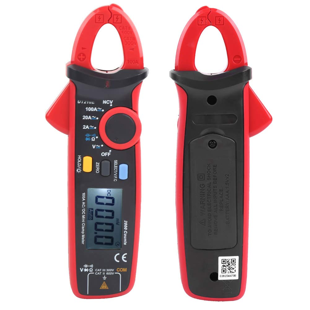 Pinza Amperometrica Digitale Portatile UT210E - Multimetro per Test di Tensione, Corrente, VFC e NCV