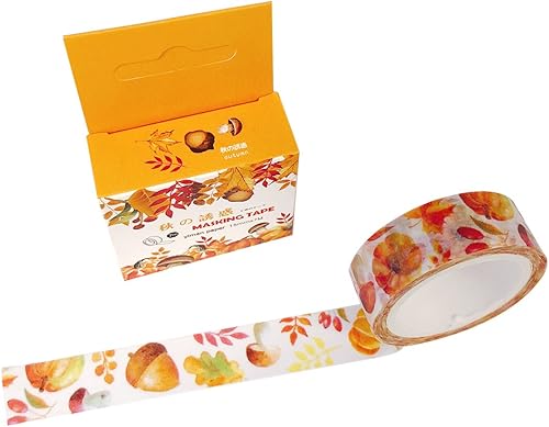 Miniatura 2 de Wrapables Flores y Verdes Washi Cinta de Enmascarar, 0.591 in x 23.0 ft Hojas de Otoño