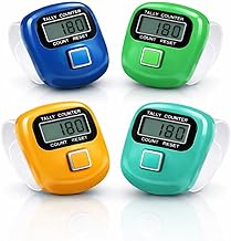 YBN 4pc Mini Naam Jap Counter - Finger Ring Tally Counter Digital Head Count, Counting Machine for Mantra Jap and Cricket Umpire and Various Counting Purpose Small (Color May Vary)