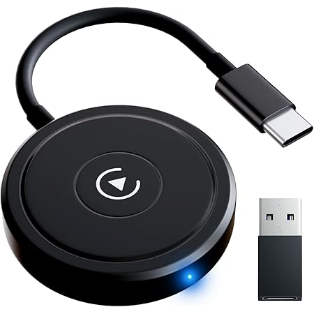 CarPlay Wireless Adapter for iPhone, Wireless CarPlay Dongle Adapter, Bluetooth CarPlay Adapter Convert Wired CarPlay to Wireless CarPlay, Compatible with Audi/Volvo/Porsche/Benz/Ford After 2017