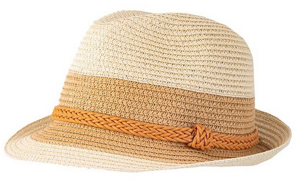Dents Womens Two Tone Straw Trilby Hat - Natural