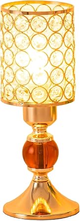 Elegant Gold Crystal Table Lamp, Luxury Bedside and Dining Room Rechargeable Ambience Light, Perfect for Centerpieces, Christmas Decor, Wedding Party, Housewarming Gift,Style 1Style 2