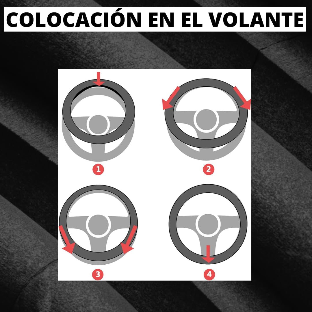 Funda de Volante de Coche Universal Cosida - Cubre Volante Coche de Cuero