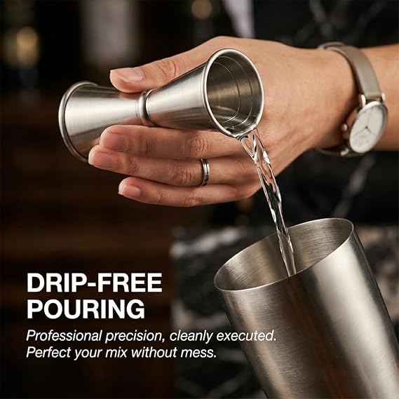 Japanese Cocktail Jigger, 1oz 2oz Double Jigger 304 Stainless Steel Measure