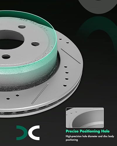 Miniatura 1289 de Kits de frenos y rotores, rotores de freno SCITOO y 8 pastillas de cerámica para 08-12 para Chrysler Town & Country, 08-12 para Dodge Grand Caravan