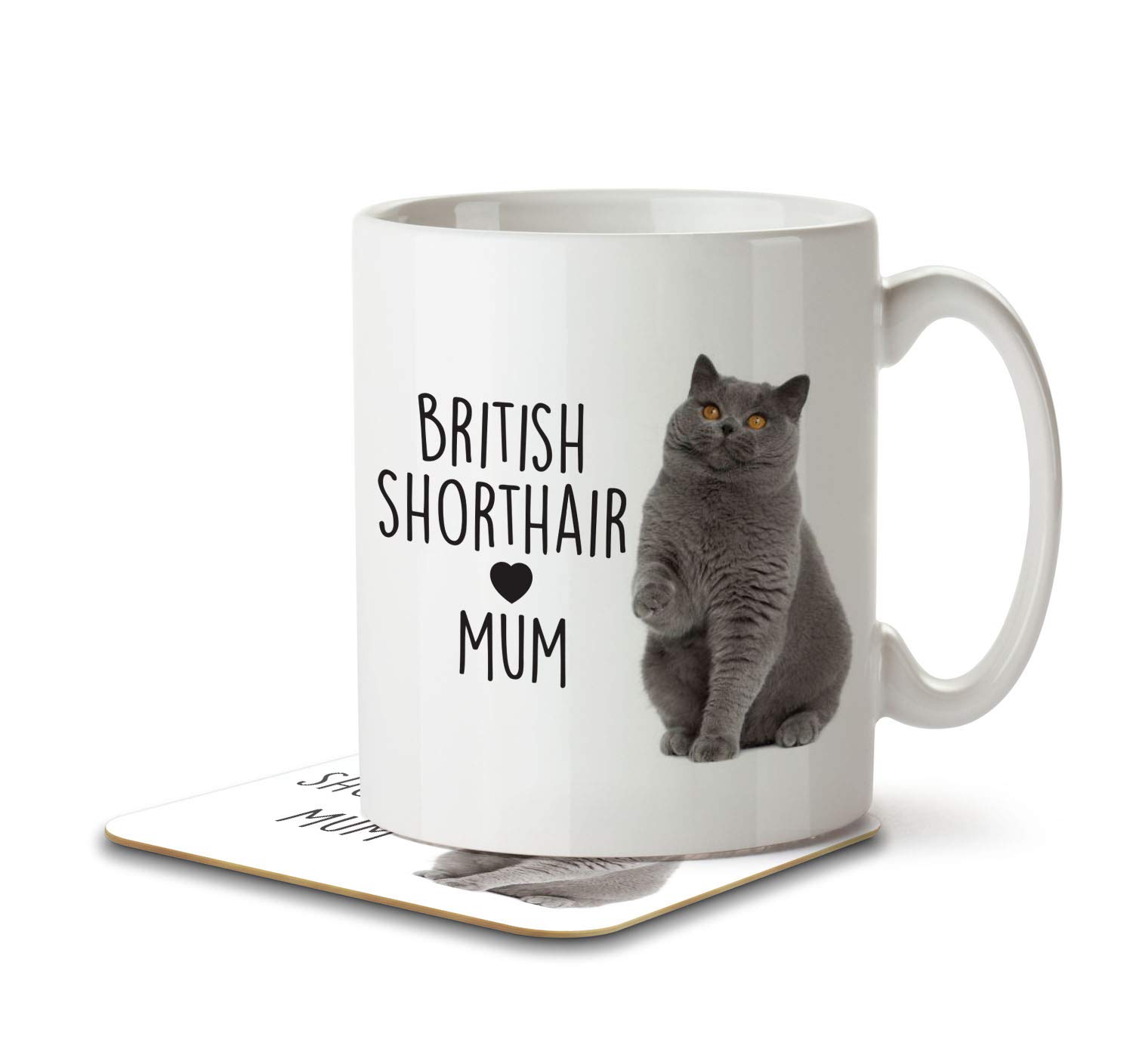 The Inky Penguin - British Shorthair Mum - Mug and Coaster, Ceramic, 11fl. oz.