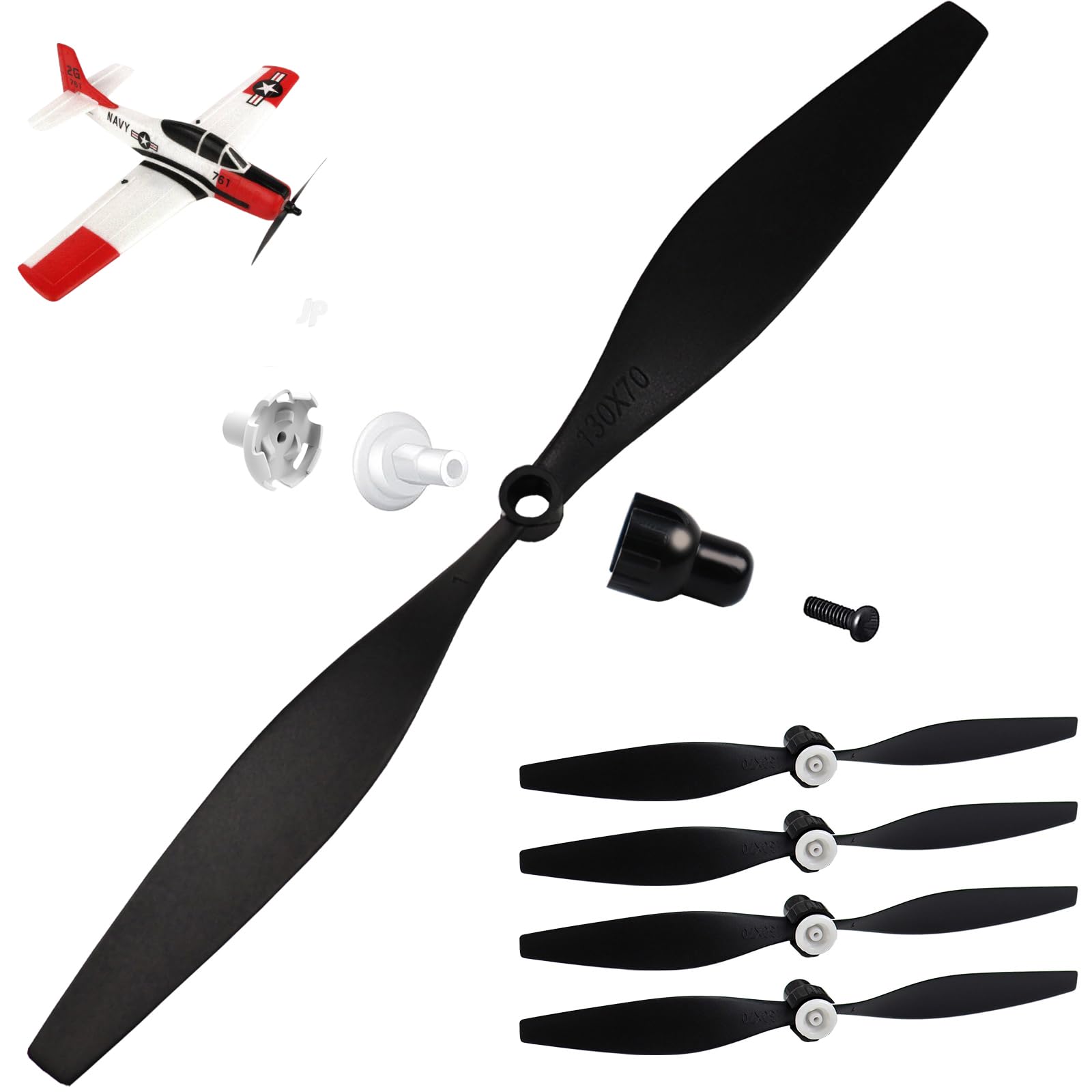 4 Hélices De Repuesto Para Drone Bebop 2 – 2 Blancas Y 2 Negras – Ligeras Y Fáciles De Instalar