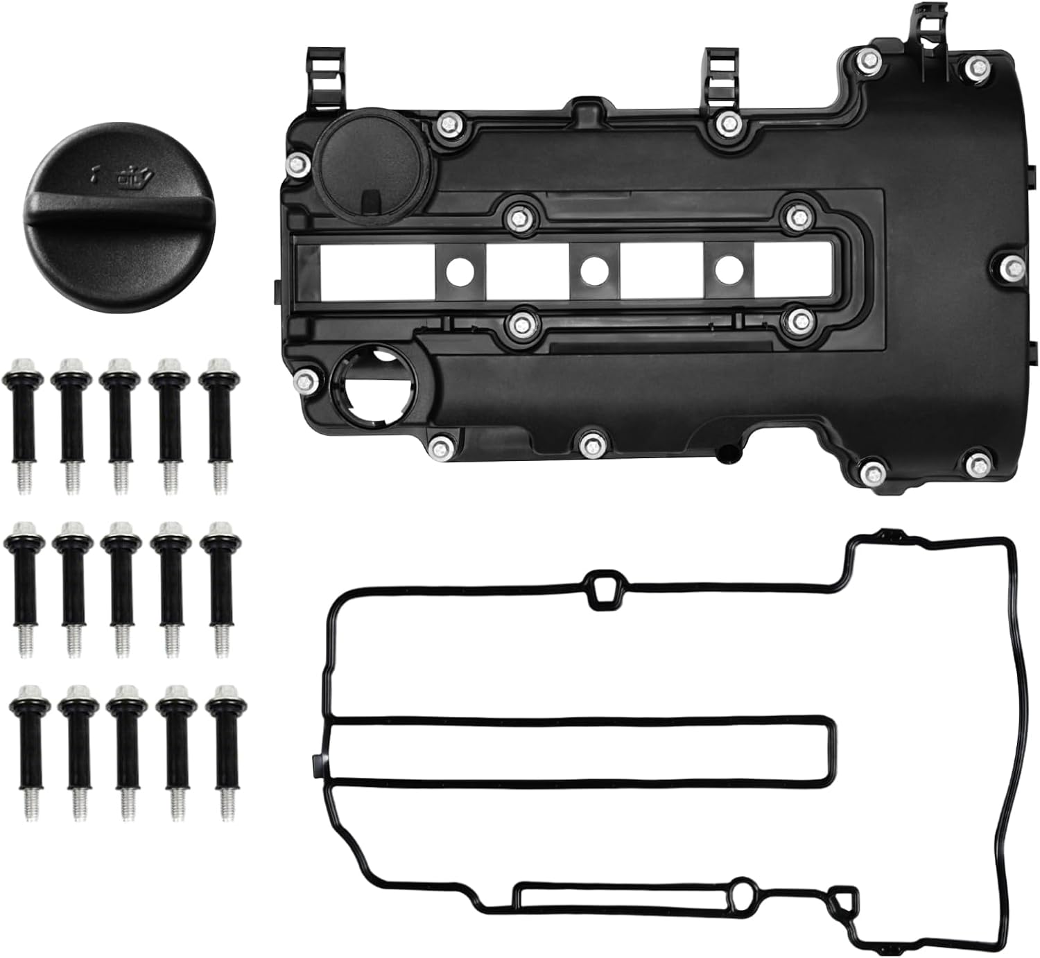 AERDM Engine Valve Cover kit w/Gaskets & Bolts & Oil Filler Cap Compatible with 2011-2020 Chevy Cruze Sonic Volt Trax Buick Encore ELR Encore 1.4L Turbo Replaces # 55573746 25198498 25198874