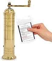 Vista 13 de El molinillo griego original de sal, 8 pulgadas de alto, molinillo europeo de cobre con manivela, molinillo manual y recargable para sal