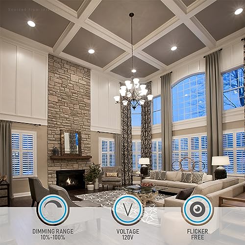 Torchstar Premium Series 8 Inch Ultra-Thin Led Recessed Light With J-Box, 18W Dimmable Led Recessed Ceiling Lights Slim, 4000K Cool White, Etl&Es Listed, White, Pack Of 6 #TOP5