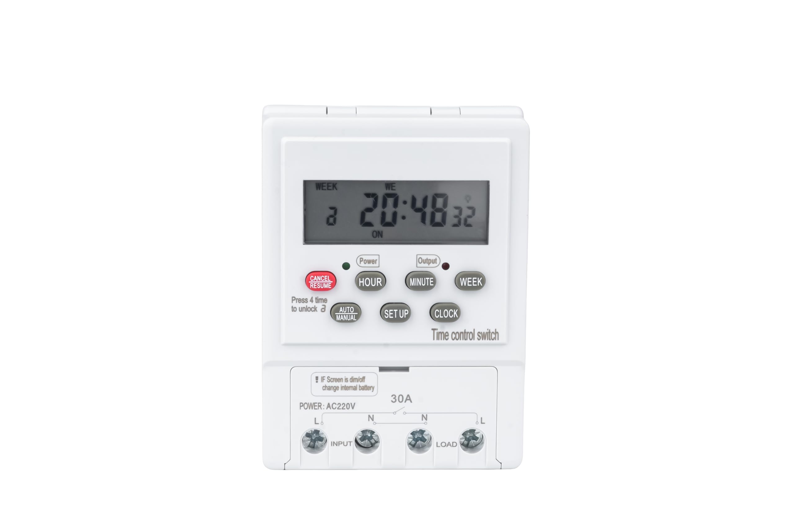 MAXWELL 30 Amp Digital Time Switch | KG316T Programmable Panel Mounted Timer with LCD Display & 16 ON/Off Settings | Heavy Duty for Industrial and Home Use-image-37
