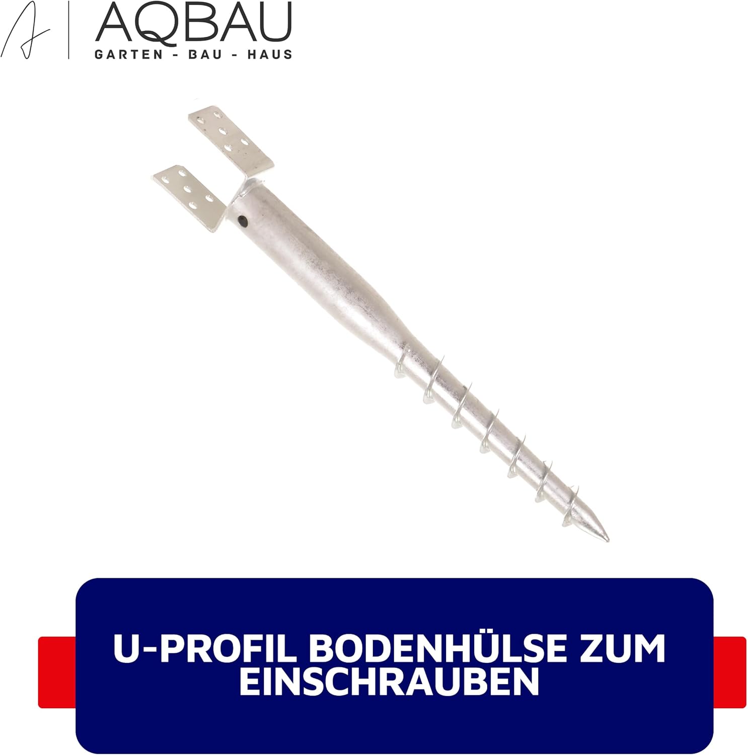 Aqbau® Screw in U Post Bracket, Screw Socket, Screw Socket, Screw On Ground Sockets, Screw On Ground Socket, Ground Anchor, Ground Stake, Post Anchor (1, 120mm)