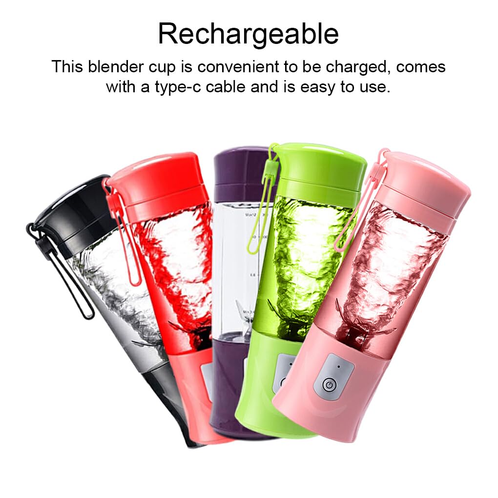 Exprimidor eléctrico de Frutas y Verduras, licuadora de Velocidad rápida, Taza para Viajar, Senderismo, Fitness, batidora de Leche inalámbrica, Rojo