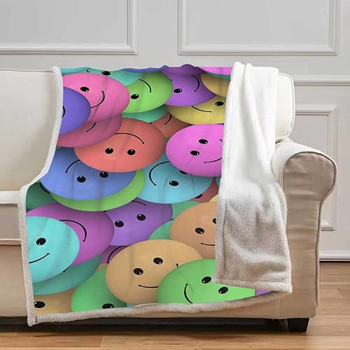 Smilie Cobijas Calientes para Invierno - Manta de otoño suave y acogedora para sofá, cama, sofá, silla, tamaño bebé, 39 x 47 pulgadas