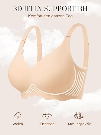 SHARICCA Smooth Bra Women's Without Underwire Deep V-Neck Push Up Bras Bralette Soft Comfortable Bra Non-Wired Bustier