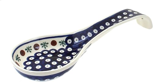 Miniatura 4 de Soporte para cuchara grande con estrellas de cerámica polaca de rosas azules