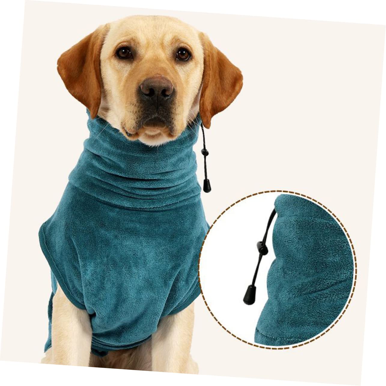 Hundebademantel Grün Schnelltrocknend aus Nylon Polyester für Hunde | Taillengürtel, Verstellbare Passform für Welpen und Ausgewachsene Tiere, Leicht zu Reinigen