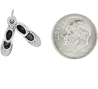 Vista 2 de LGU Abalorio de plata de ley oxidada, 3D, para zapatos de baile, Plata esterlina