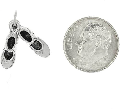 Miniatura 2 de LGU Abalorio de plata de ley oxidada, 3D, para zapatos de baile, Plata esterlina