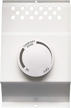 Cadet F Series Double Pole Built-In Baseboard Thermostat Model BTF2W, Part 08734, 22 Amp, 120/208/240 Volt, White