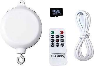 HLEEDUO crib mobile motor,diy mobile for crib spinner,remote control, volune control，crib mobile spinner with memory card can download music