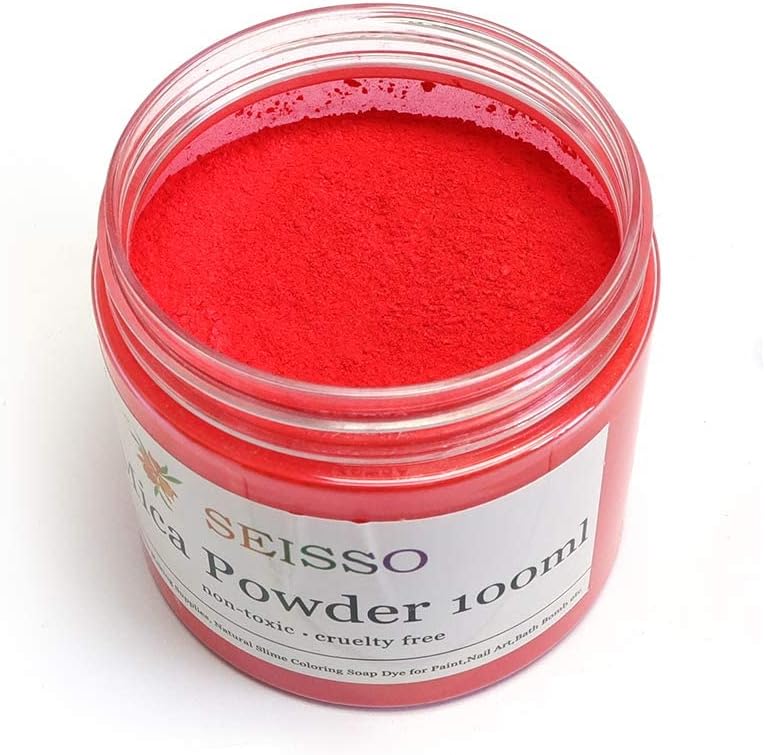 Red Mica Powder Pearl Pigment Epoxy Resin Color Dye Cosmetic Grade Lip Gloss Epoxy Resin Coloring Soap Making Slime Colorant, Lip Balm, Paint, Art
