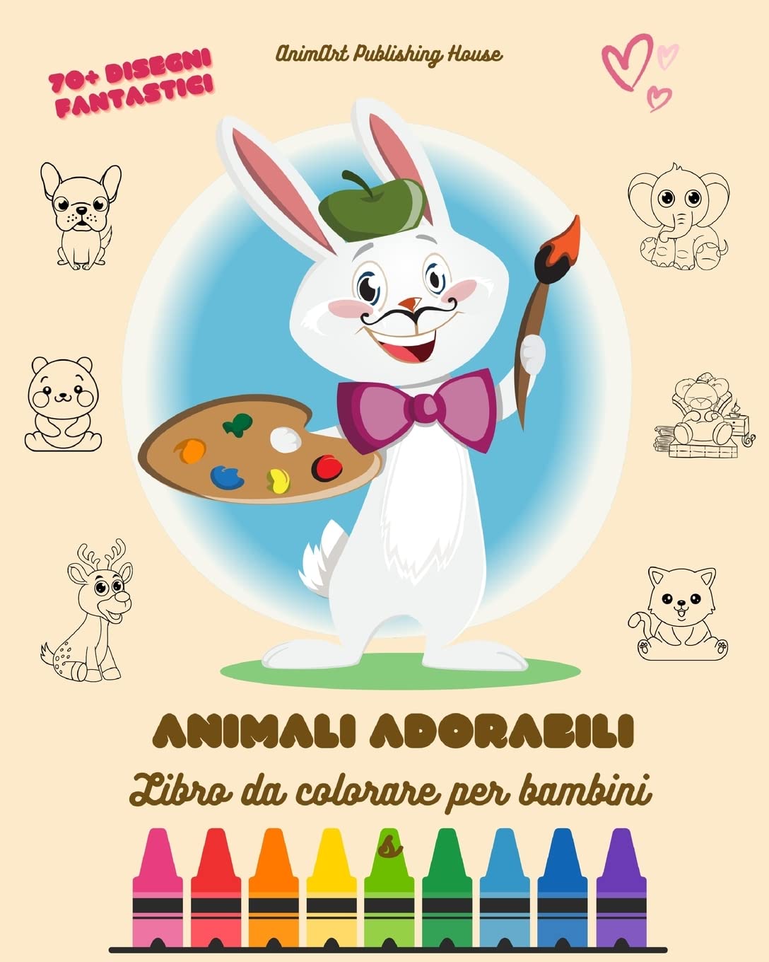 Animali Adorabili: Libro da colorare per bambini | 70 disegni fantastici e unici | Regalo perfetto per tutte le età: Immagini di animali che stimolano la creatività e il divertimento dei bambini