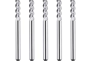 High-Performance 1/8 Inch End Mills for Aluminum: 5-Piece Precision Spiral Router Bits