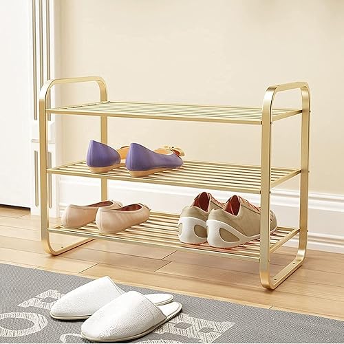 Miniatura 5 de Zapatero organizador de 3 niveles de metal para zapatos, organizador de almacenamiento de pie para entrada, pasillo, sala de estar, dormitorio,