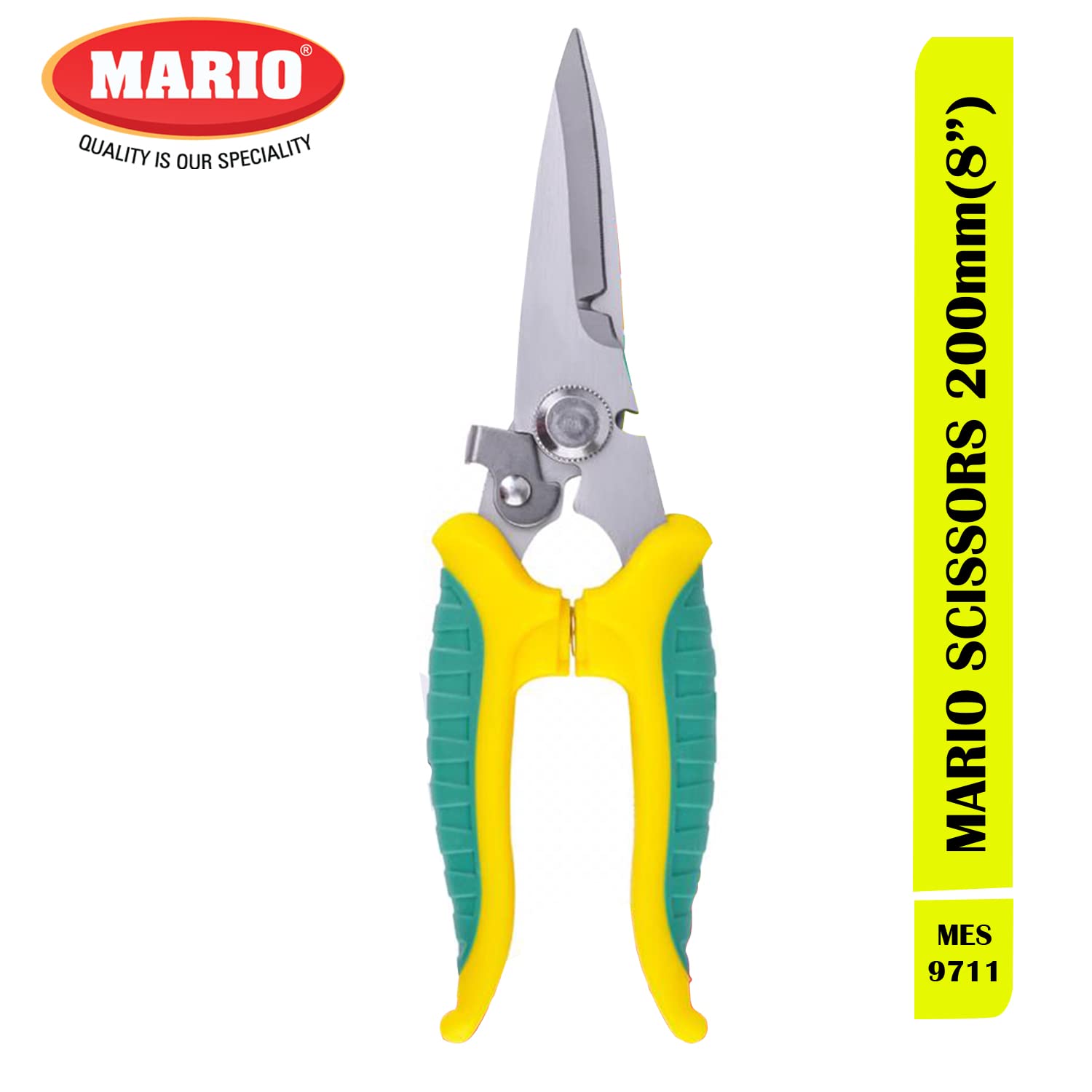 Mario Scissors for Electrician - Stainless Steel Scissor - 8 Inch / 200mm - Premium Industrial Metal - Cutting Scissor PVC Pipe Cutter Shears Electrician Woodworking Hand Tool - MES 9711 4