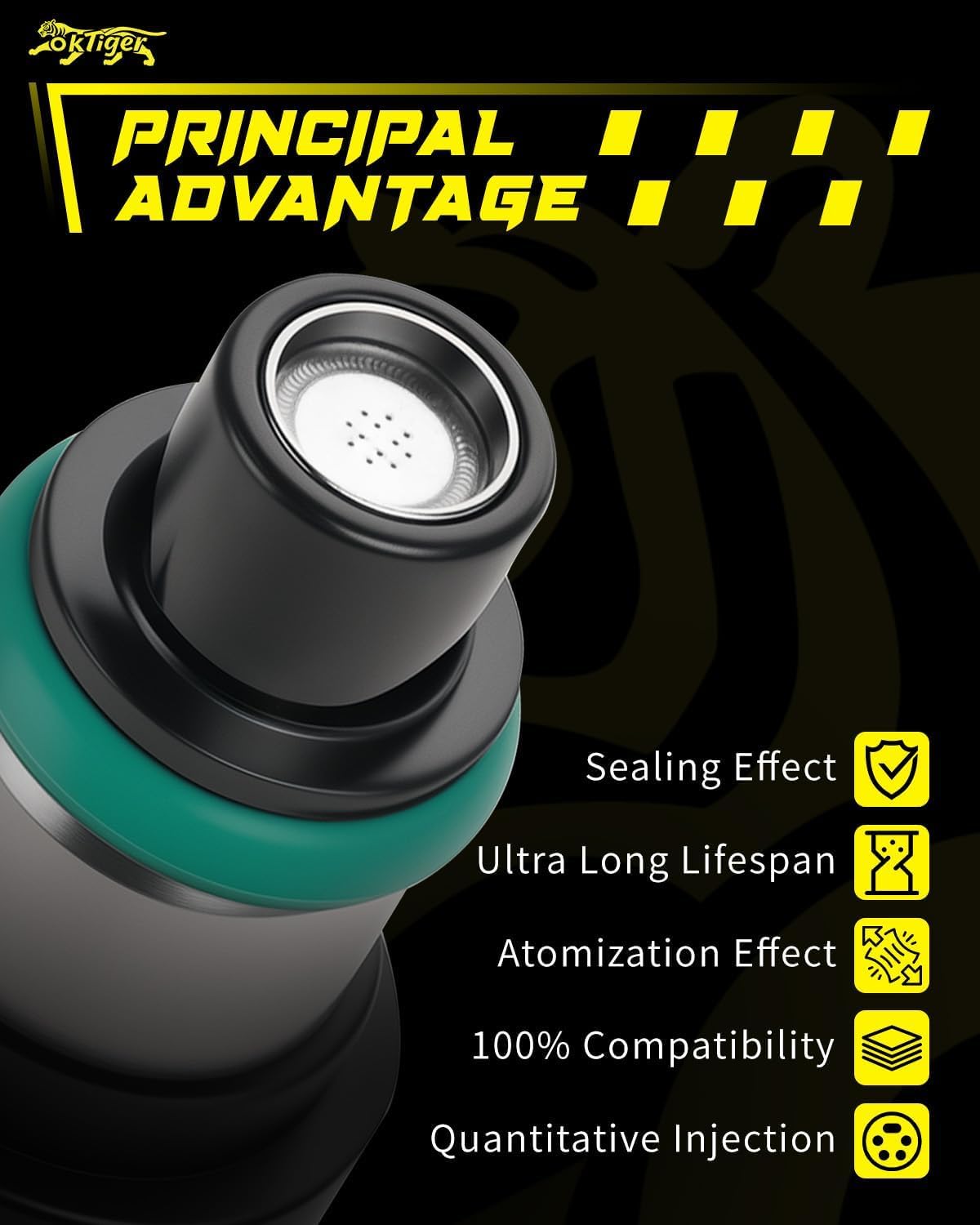 Oktiger High Performance Fuel Injectors Fit for Nissan 2007-2012 Sentra 2.0L, 2007-2012 Versa 1.8L, 2009-2014 Cube 1.8L, 2013-2017 NV200 2.0L, Set of 4, Replace# 16600-EN200, 16600EN200, FBY2850