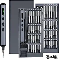 Chave de Fenda Elétrica, Conjunto de Chaves de Fenda Elétricas 68 em 1 de Precisão 48 x 28 mm Bits 16 x 45 mm Bits, Mini Parafusadeira Elétrica, Com Luz LED, Recarregável USB Portátil Profissional