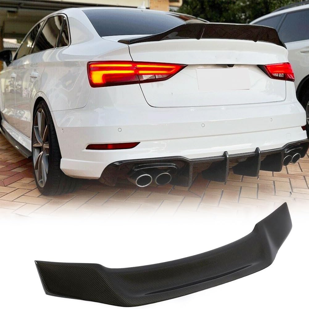 Matte Black Trunk Spoiler for Audi A3 8V Base Sline S3 RS3 Sedan 2014-2020 Rear Boot Lid Fiberglass Highkick Wing Lip Factory Outlet
