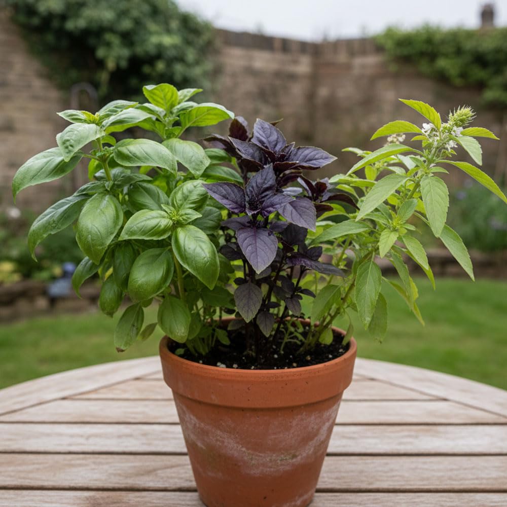 Basil Misticanza Seeds – Mixed Italian Basil Varieties – Easy to Grow, Aromatic, Colourful Leaves – Ideal for Pots & Containers