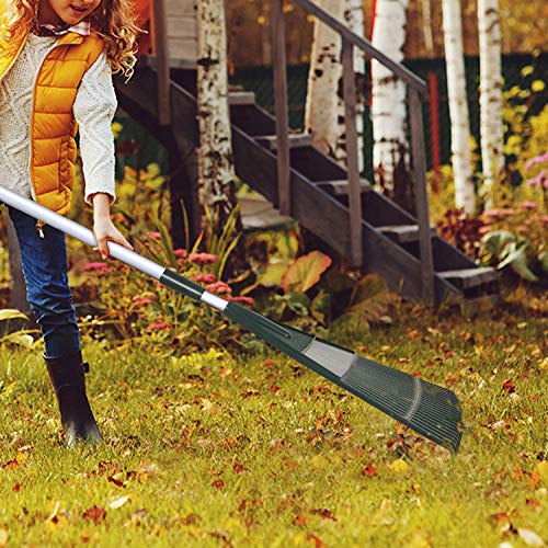 Orientools Garden Rake, Adjustable Lightweight Steel Poly Shrub Rake, Plastic Head, 22 Tines, 42 To 60 Inches (Silver Handle) #TOP5