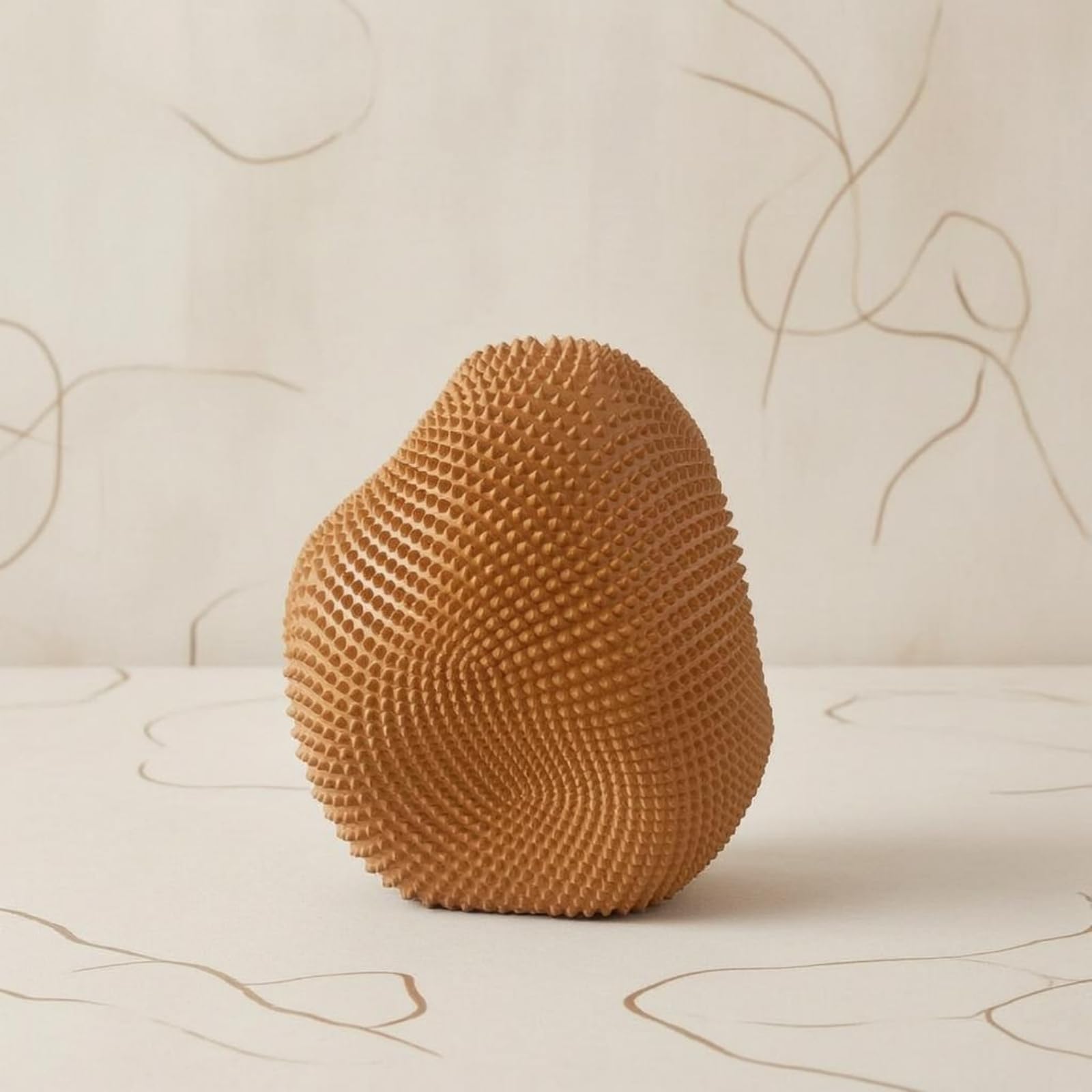 rockible Escultura de Resina Pieza Escultura Decoración con Forma Redondeada y Detalle Escultórico Que Atrae Miradas Adecuada para Repisas Vitrinas Espacios de Trabajo, Marrón Café