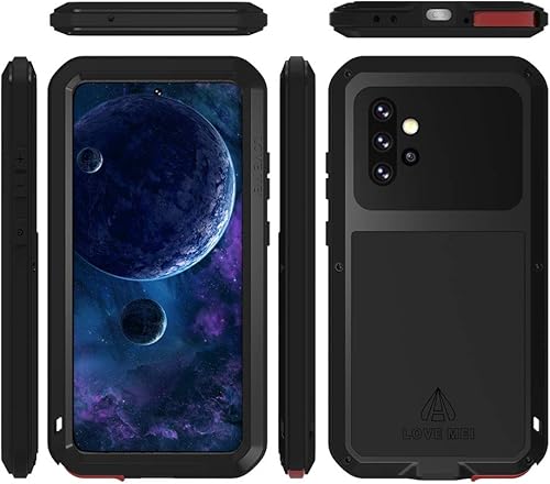 Miniatura 2 de LOVE MEI Funda militar resistente para Samsung Galaxy A52, con protector de pantalla de vidrio templado, a prueba de golpes, a prueba de polvo, a