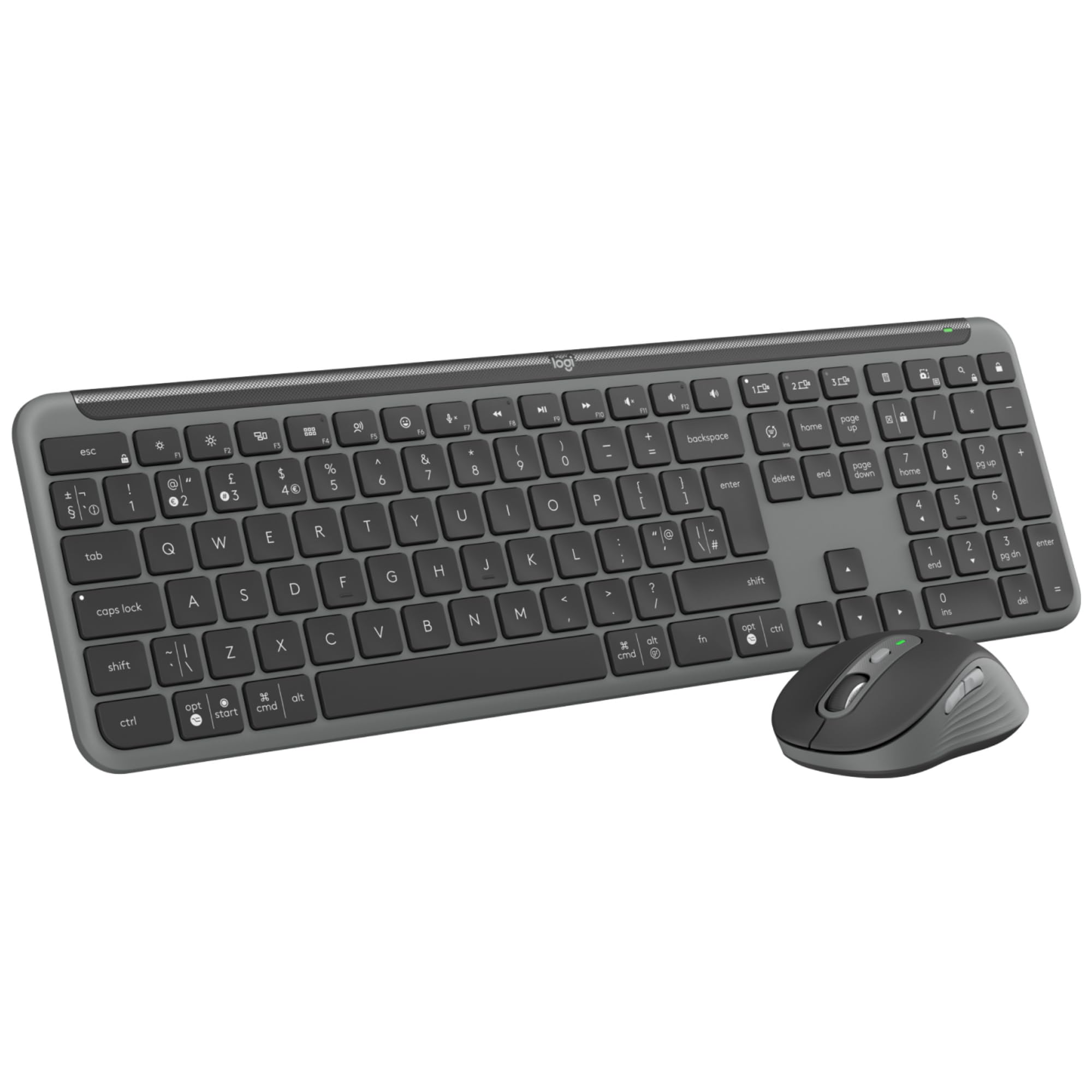 Logitech Signature Slim MK950 for Business, combinación de Teclado y ratón inalámbricos - Grafito, Disposición QWERTY Inglés Reino Unido