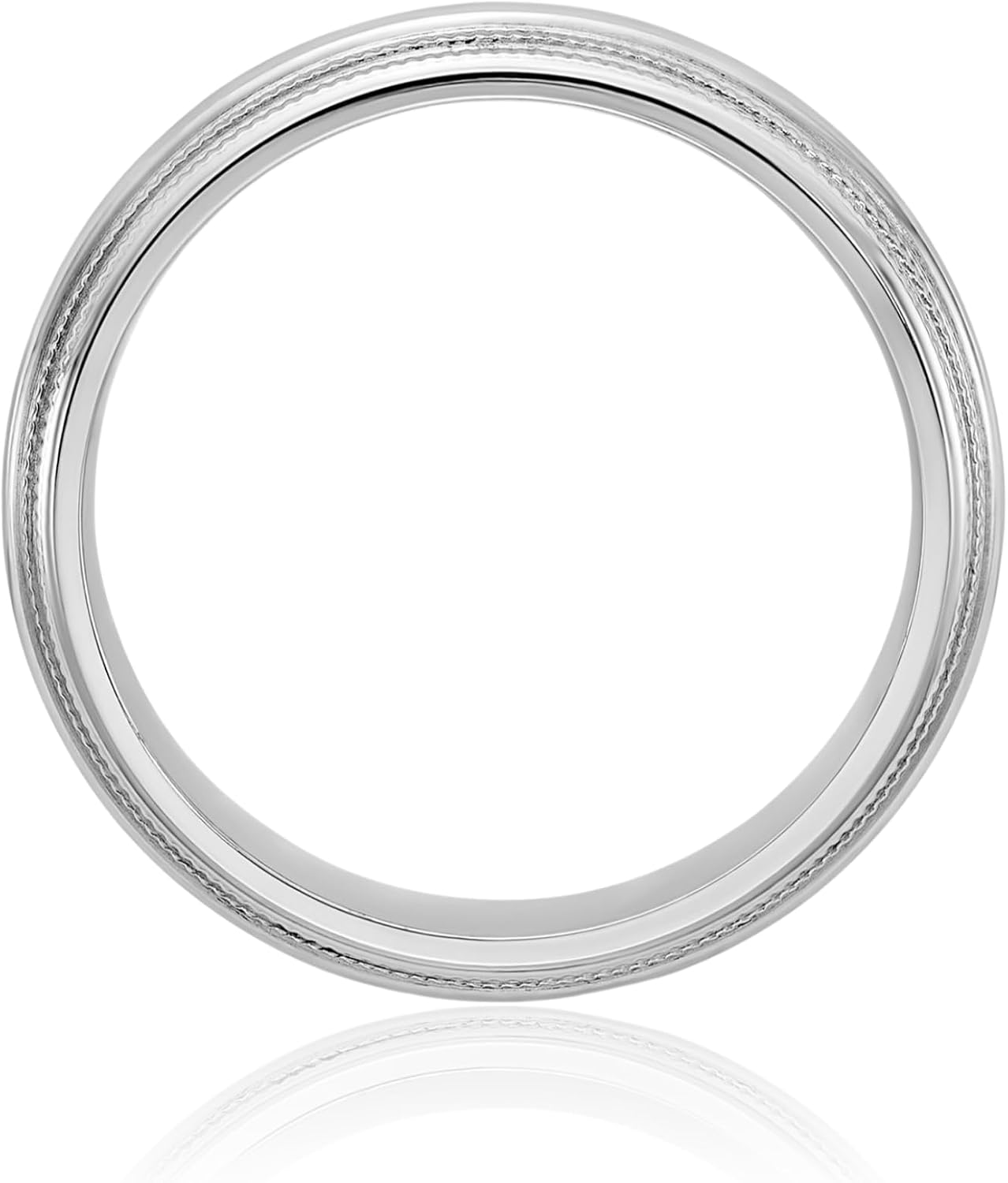 IceCarats 10K Solid White Gold 5mm Comfort Fit Double Milgrain Wedding Band Ring Polished, Engravable