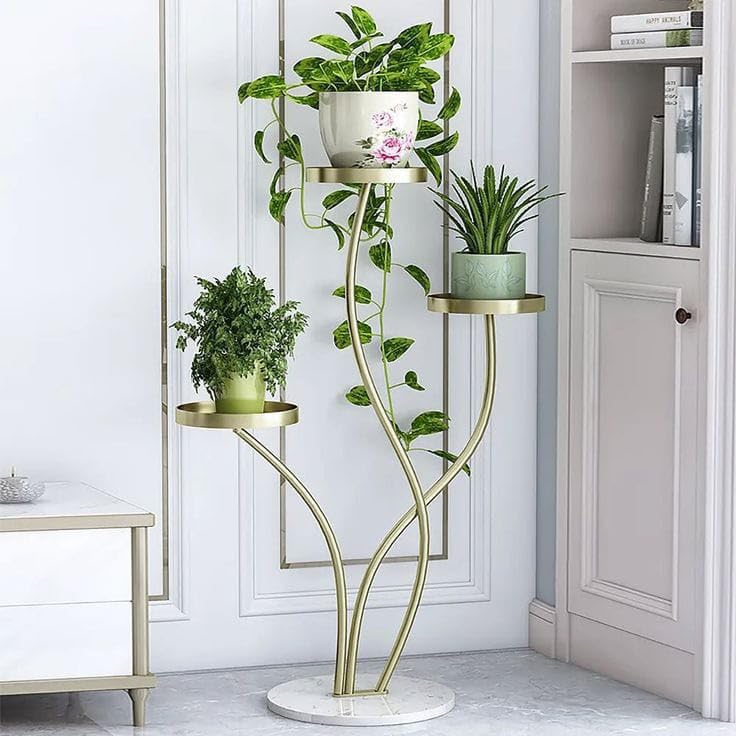 GLOBAL QUALITY IMPEX, Plant Stand Indoor Outdoor Creativity Iron Plant Stand Marble Base Planter Holder Flower Stand for Living Room Yard Bonsai Stand Plant Racks Garden Plant Shelf Rack Holder (B0CSXNGNGF) Amazon Price History, Amazon Price Tracker