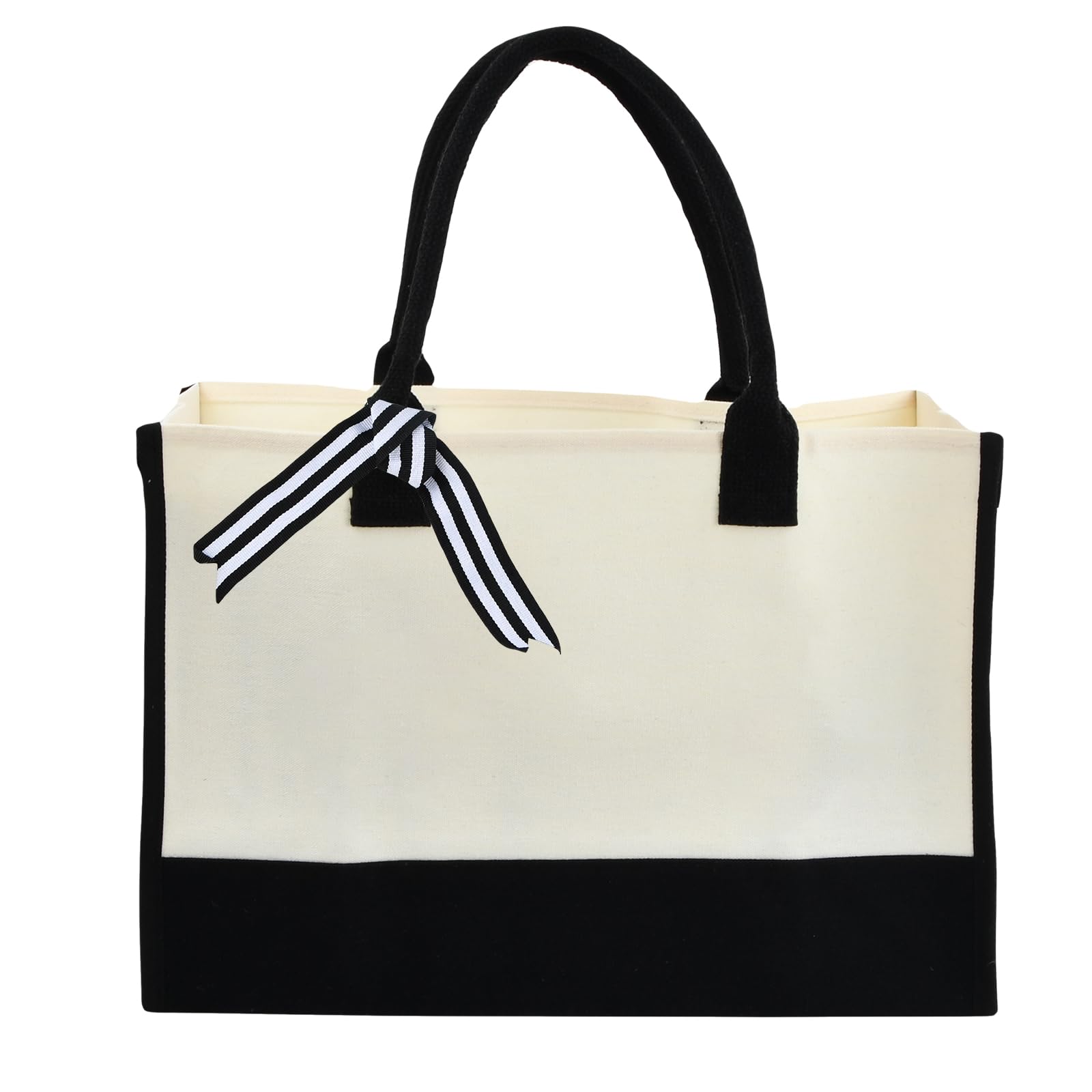 YILANJIN Jute Canvas Tote Bag - Large Capacity Reusable Shopping Bag for Women Beach - 43 x 30 x 20 CM